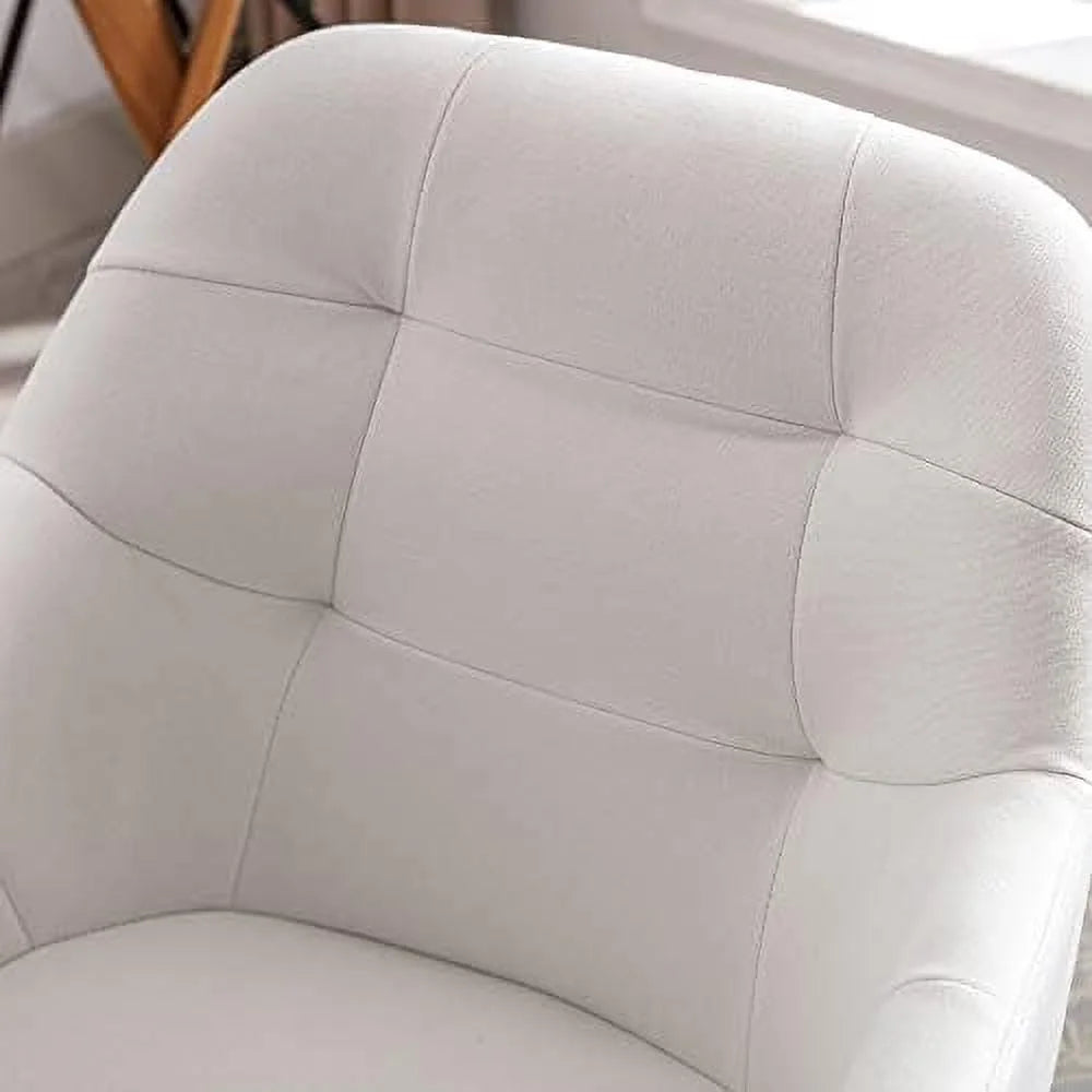 HOOMZNB Mid Century Modern Swivel Accent Chair with Wood Legs Light Grey R99366