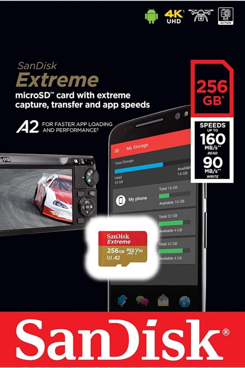 SanDisk 256GB Extreme MicroSDXC UHS-I Memory Card M69666
