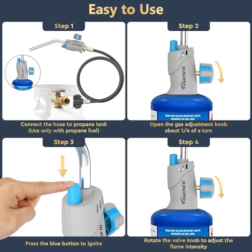 Propane Torch Head with Igniter, Trigger Start, 5FT Hose F932097