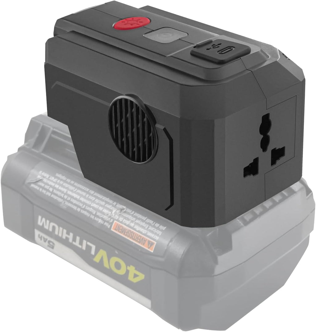 for Ryobi 40V Powered Inverter Generator,Power Inverter for Ryobi 40V Lithium Battery, Portable Power Source USB Charger Adapter(Battery not Included)
