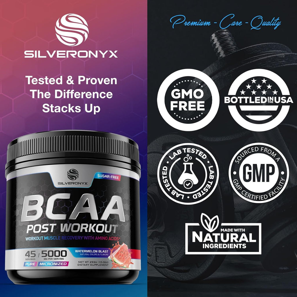 Amino Muscle Recovery Powder with BCAAs - Post Workout Drink for Men & Women - Watermelon, 45 Servings F526172