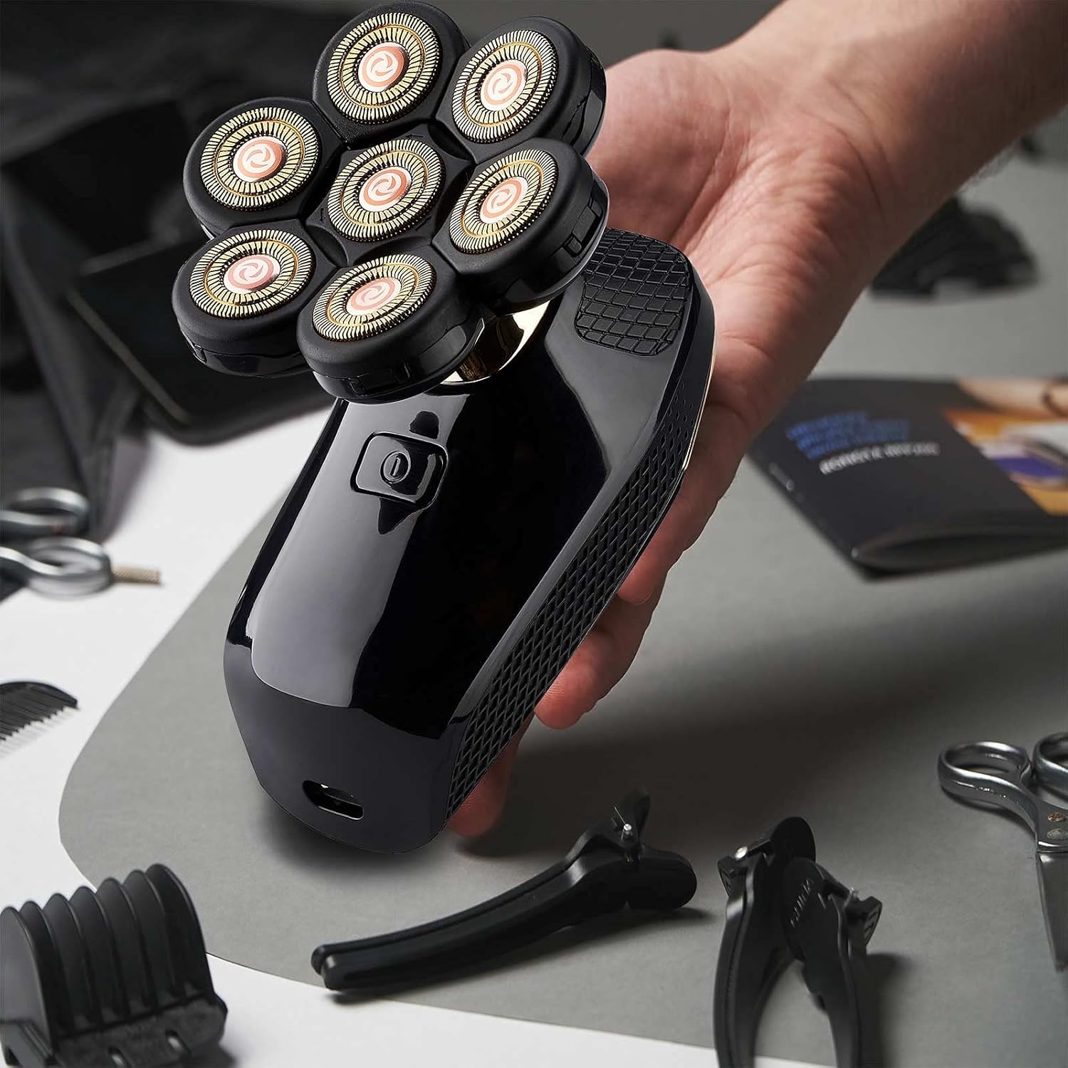 Head Shavers for Bald Men Electric Rotary 5 in 1 Grooming Kit, Rechargeable Waterproof S315