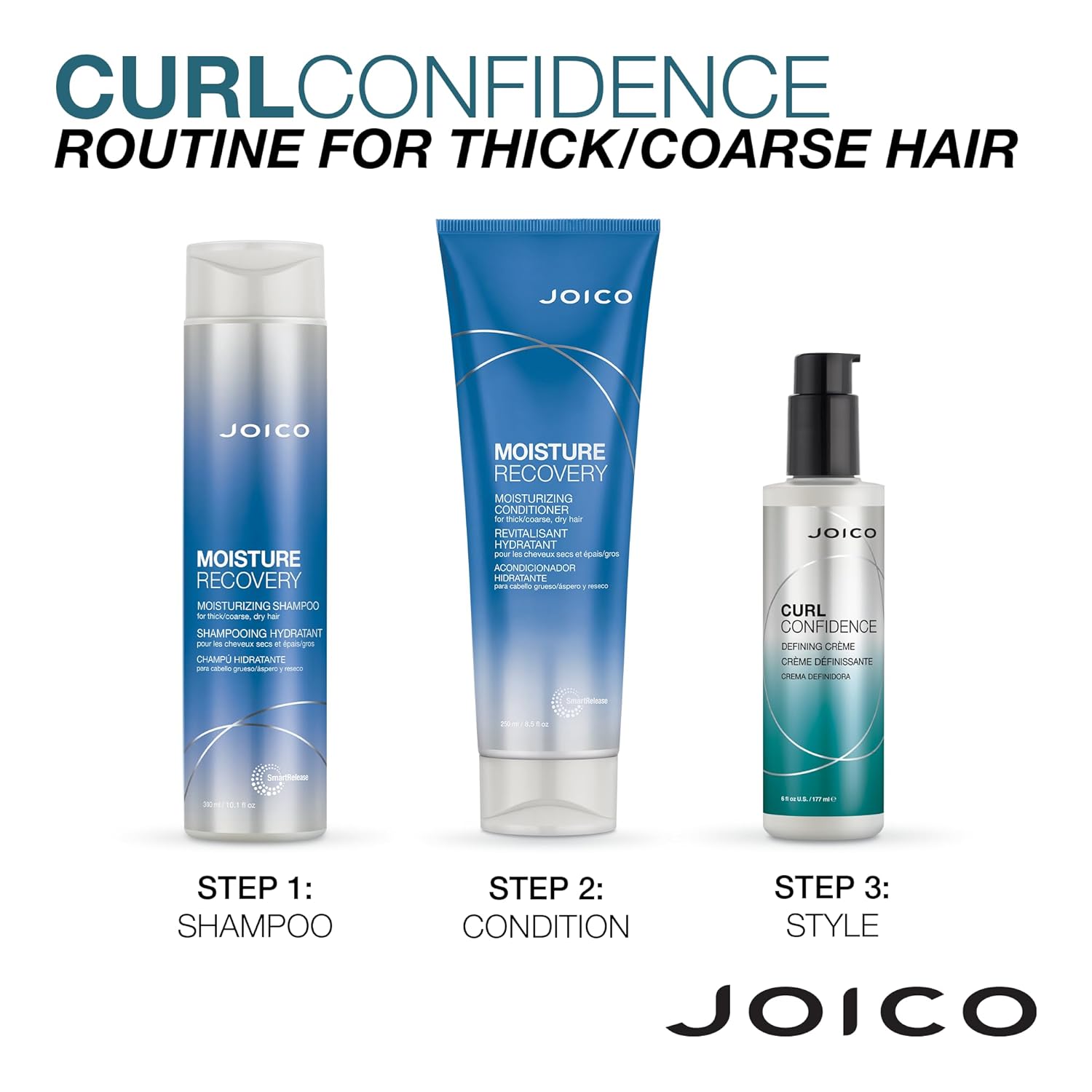 Joico Curl Confidence Defining Crème for Curly Hair, 6 Fl Oz L239316