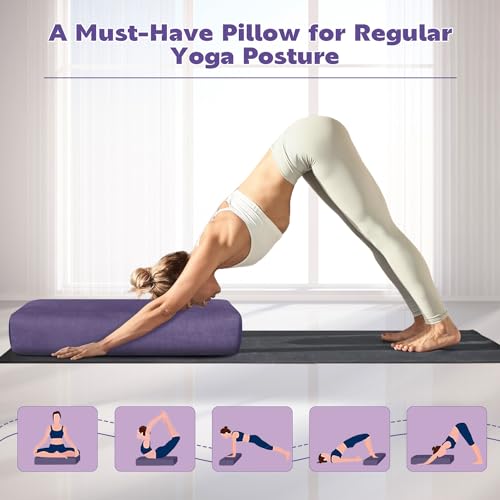 Yoga Bolster Pillow with Washable Suede Cover, 27"x10"x5.5" W275714