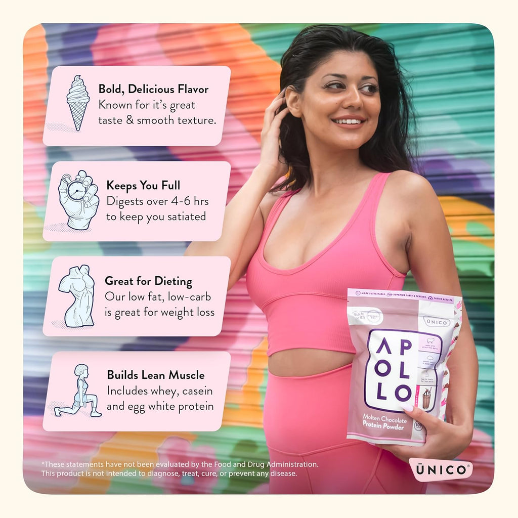 Unico Apollo Strawberry Protein Powder - 20g Grass-fed, Smooth Texture X594573