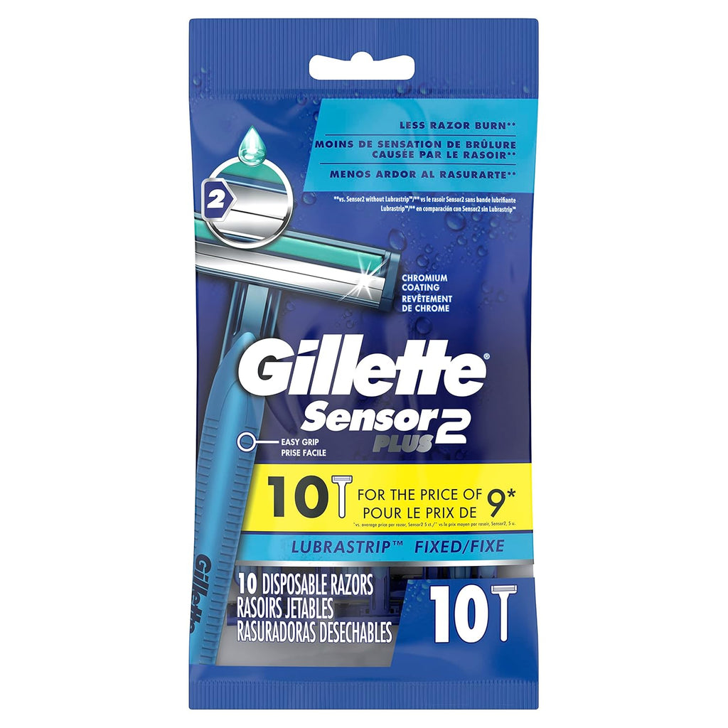 Gillette Sensor2 Plus Men's Disposable Razors, 10 Count R247485