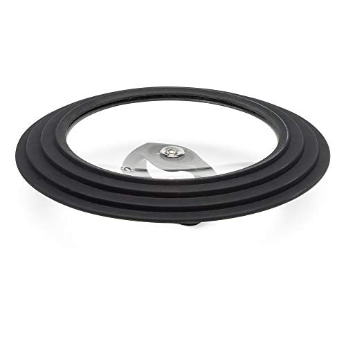 Ecolution Universal Lid for Pots and Pans, Tempered Glass, Fits 9.5-12 Inch, Black S51910