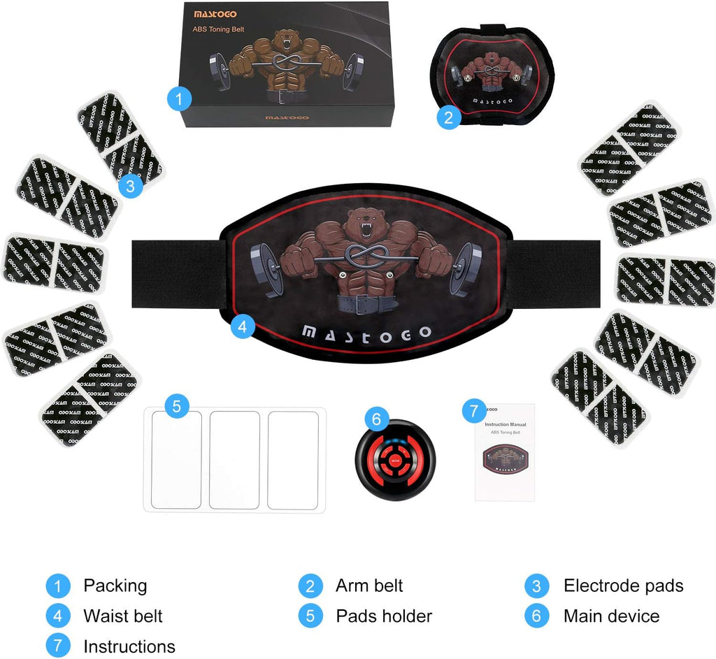 Electronic Abs Toning Training Belt - 9 Modes EMS Pulse Abdominal Muscle Stimulator H75331