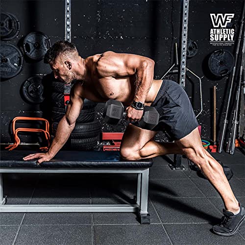WF Athletic Supply Rubber Encased Hex Dumbbells with Contoured Grip F951334