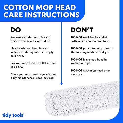 Commercial Dust Mop 36 in for Hardwood Floors, Cotton Reusable Head Q24855