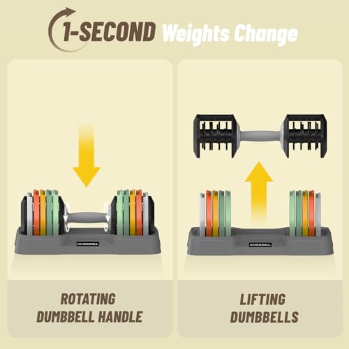 Adjustable Dumbbell Set 25/55 lbs for Home Workout J98684