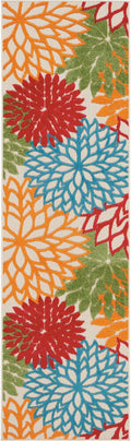 Nourison Aloha Indoor/Outdoor Green 2'3'' x 8' Area-Rug, Tropical, Botanical, Easy-Cleaning, Non Shedding, Bed Room, Living Room, Dining Room, Deck, Backyard, Patio (2x8)
