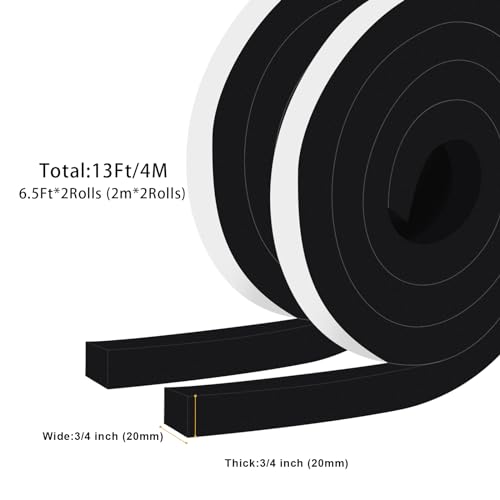 Upgraded Foam Weather Stripping Door Seal Tape for Windows and Doors, 1 in x 1/4 in x 33 Ft Q467