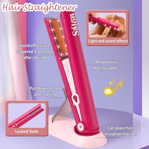 Girls Hair Salon Toys 21Pcs Pretend Play Stylist Kit with Apron and Accessories M525392