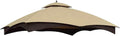 10x12 Ft Outdoor Patio Gazebo Replacement Canopy,Double Tiered Gazebo Tent Roof Top Cover Only(Frame Not Include)