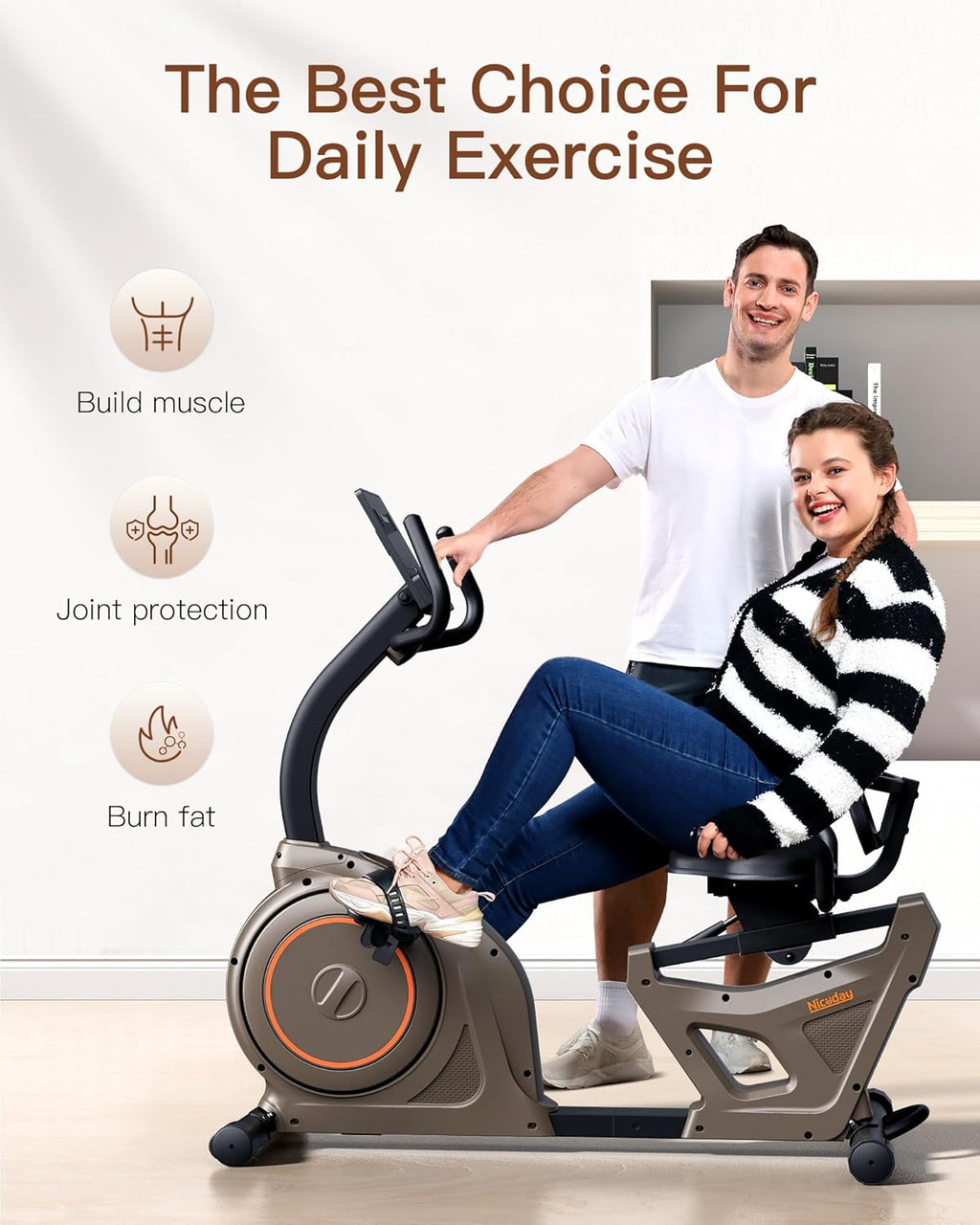 Niceday Elliptical Machine & Recumbent Exercise Bike, 16 Resistance Levels S516
