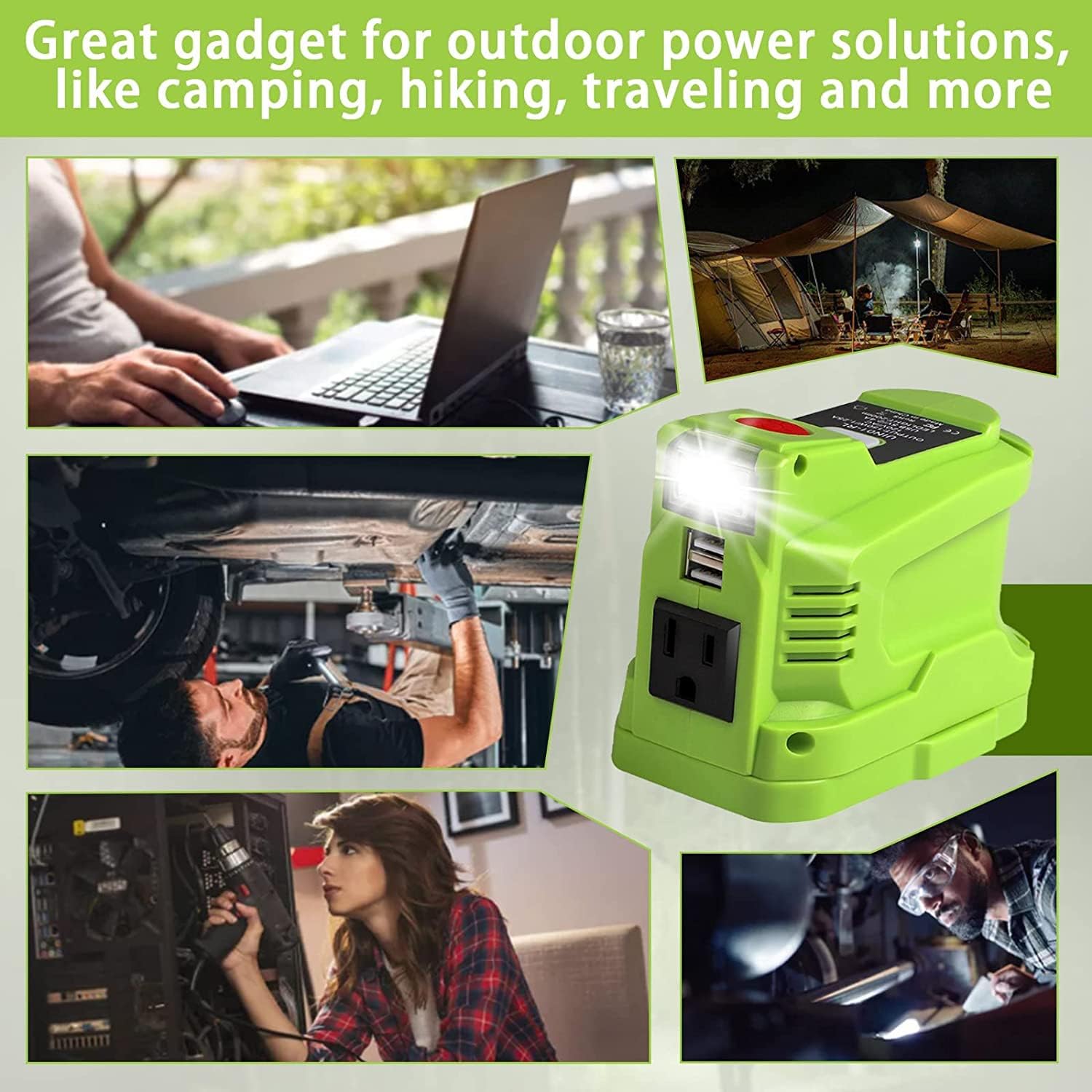 150W Power Inverter for Ryobi 18V, TEPULAS DC to AC 120V with USB Port B4459