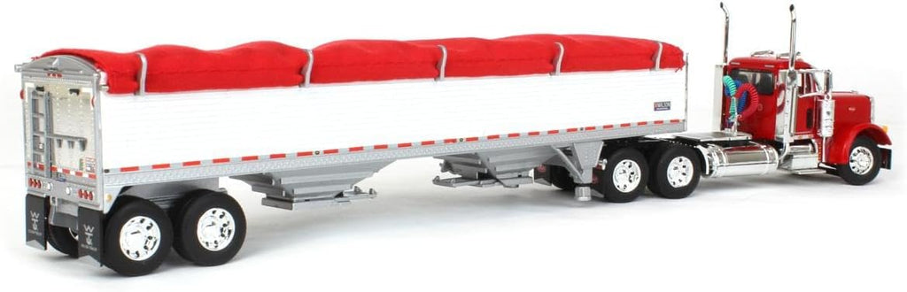 1/64 Red Peterbilt 379 Day Cab with White Wilson Grain Trailer C841178