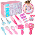 Kids Hair Salon Toy Set,Little Girls Pretend Makeup Set with Hair Dryer Hair Curler and Beauty Accessories,Dressing Up Toy Beauty Salon Playset,Pretend Play Cosmetic Toy for Boys and Girls 3 Years +