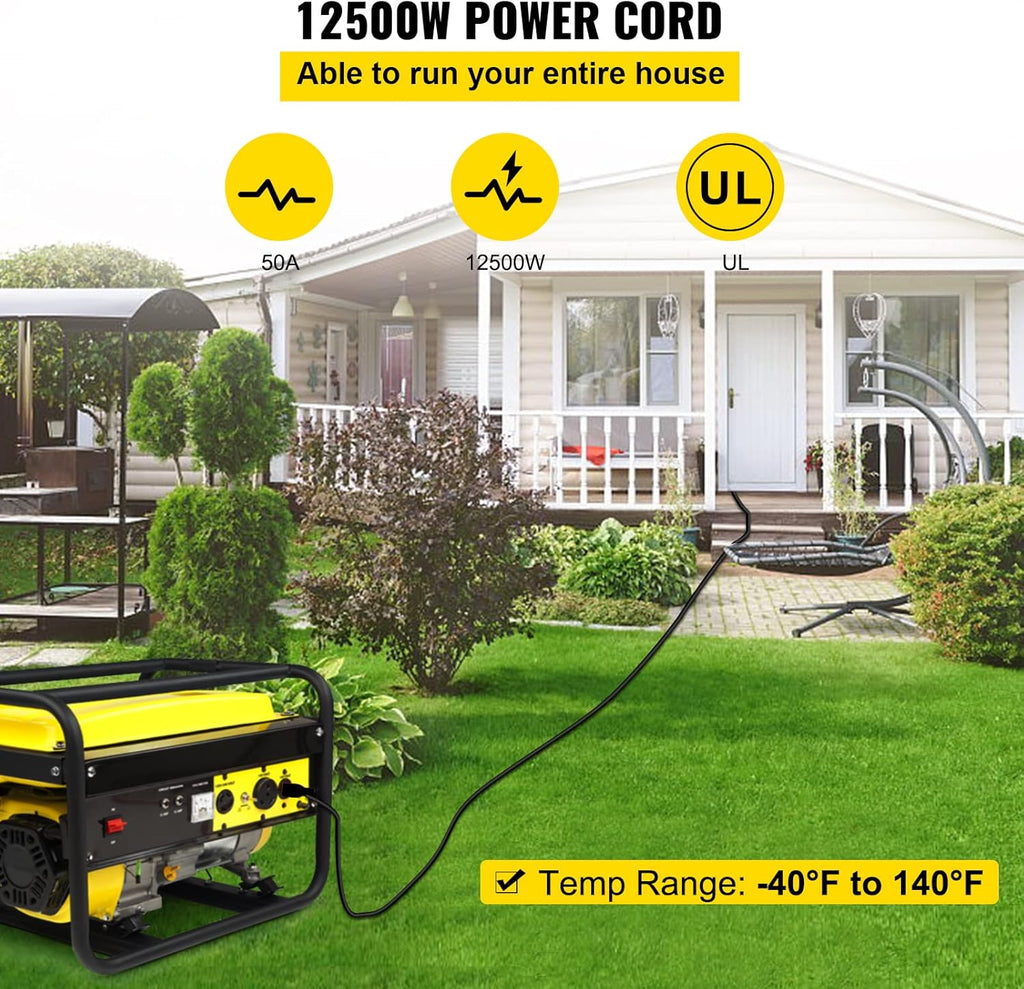 Vevor 30Ft 50Amp Generator Extension Cord 6 Gauge STW N14-50P to Bare Wire Q200