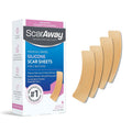 ScarAway Advanced Silicone Scar Sheets for C-Section, Reusable Sheets (1.5” x 7”) for Hypertrophic and Keloid Scars from C-Section & Other Surgeries, 4 Sheets