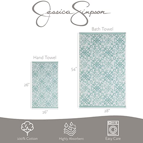 Jessica Simpson Bath Towel 4 Piece Set Aziza Frosty Green K721