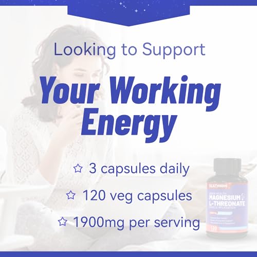 Magnesium L-Threonate Capsules, 1900mg, Non-GMO, 120 Veg Capsules X735808