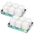 BOLSIUS 12 White Pillar Candles Bulk - 3x4 Inches Candle Set - 40+ Hours Clean Burning - No Palm Oil - 0% Animal Fat - Premium European Quality - Unscented Dripless Home Decor Pillars