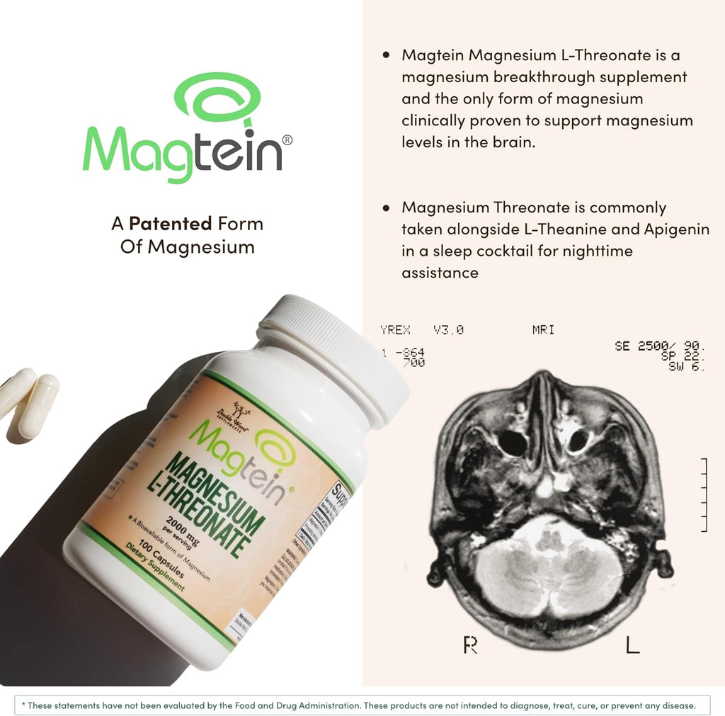 Magnesium L Threonate Capsules (Magtein) – 2,000 mg, 100 Count L455339