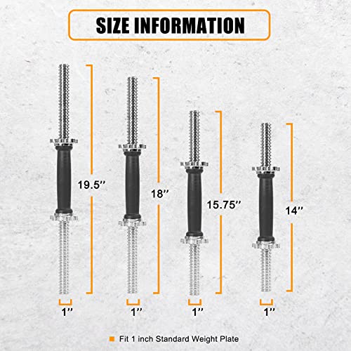 Threaded Dumbbell Handles 1 Inch Pair for Weight Plates R89660