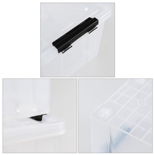 4-Pack 50L Wheeled Clear Plastic Storage Box with Lid C868950