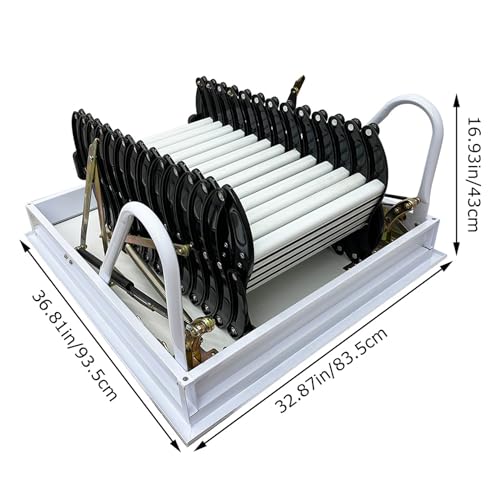 TECHTONGDA Attic Ladder 13 Steps Telescoping Pull Down Loft Stair E410891