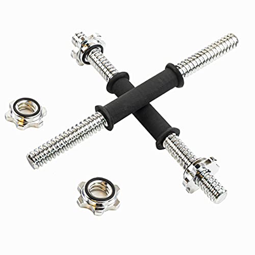 Threaded Dumbbell black Durable Rubber Handles/Adjustable Dumbbell Bar Handles 32/35/40cm(12.6/14.2/15.7Inch) - Fit 1 inch Standard Weight Plate Weightlifting Accessories - Sold in Pair