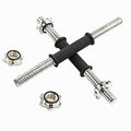 Threaded Dumbbell black Durable Rubber Handles/Adjustable Dumbbell Bar Handles 32/35/40cm(12.6/14.2/15.7Inch) - Fit 1 inch Standard Weight Plate Weightlifting Accessories - Sold in Pair