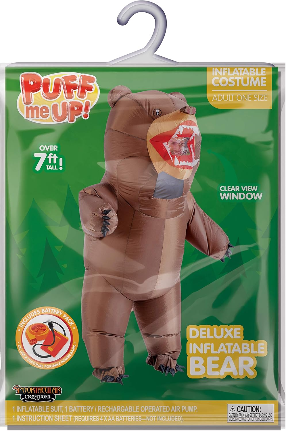 Spooktacular Creations Inflatable Bear Costume for Halloween, Brown, One Size B456020