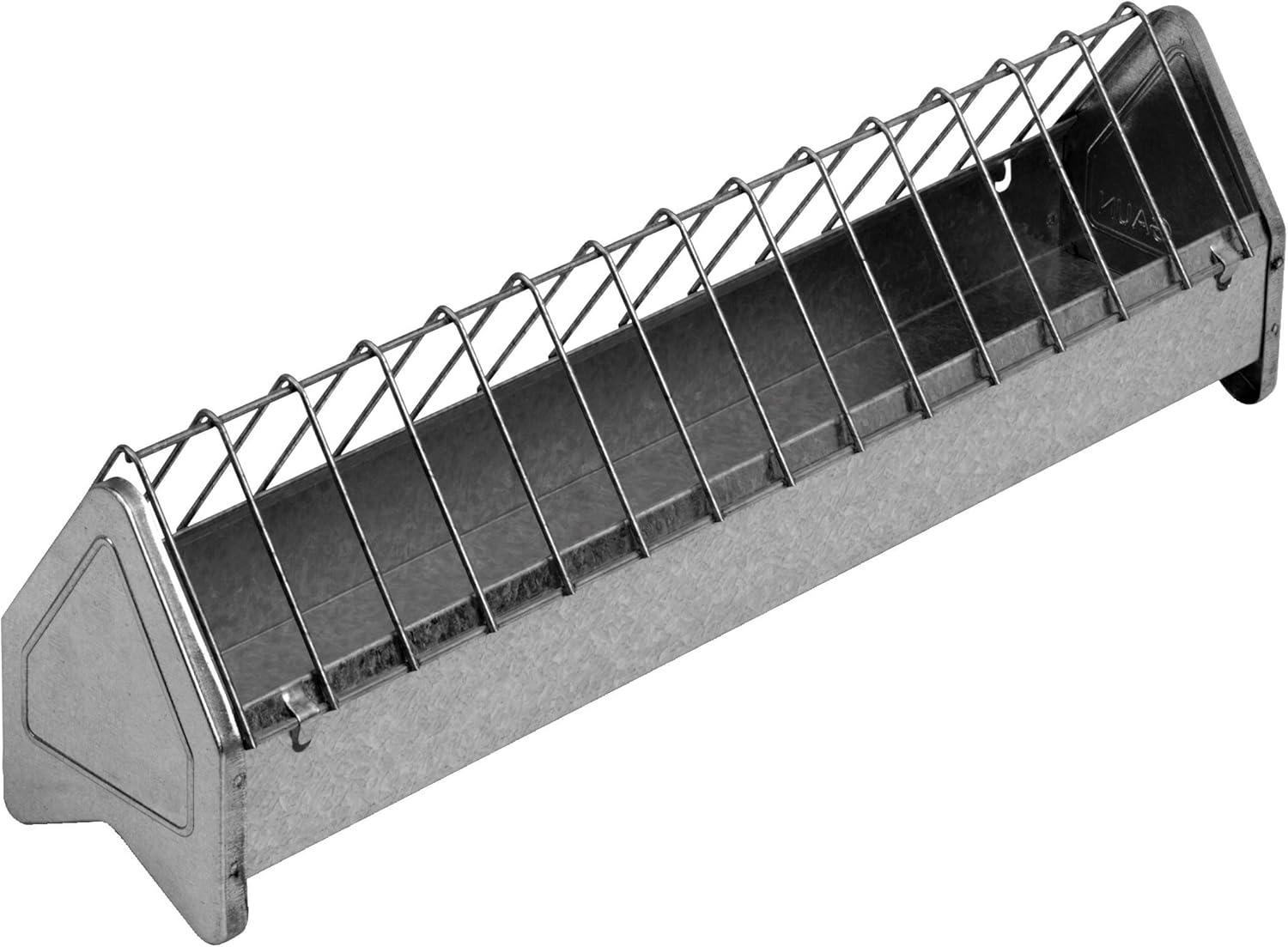 Little Giant® Metal Poultry Trough Feeder | Galvanized Steel Poultry Trough Feeder with Grate | 20"