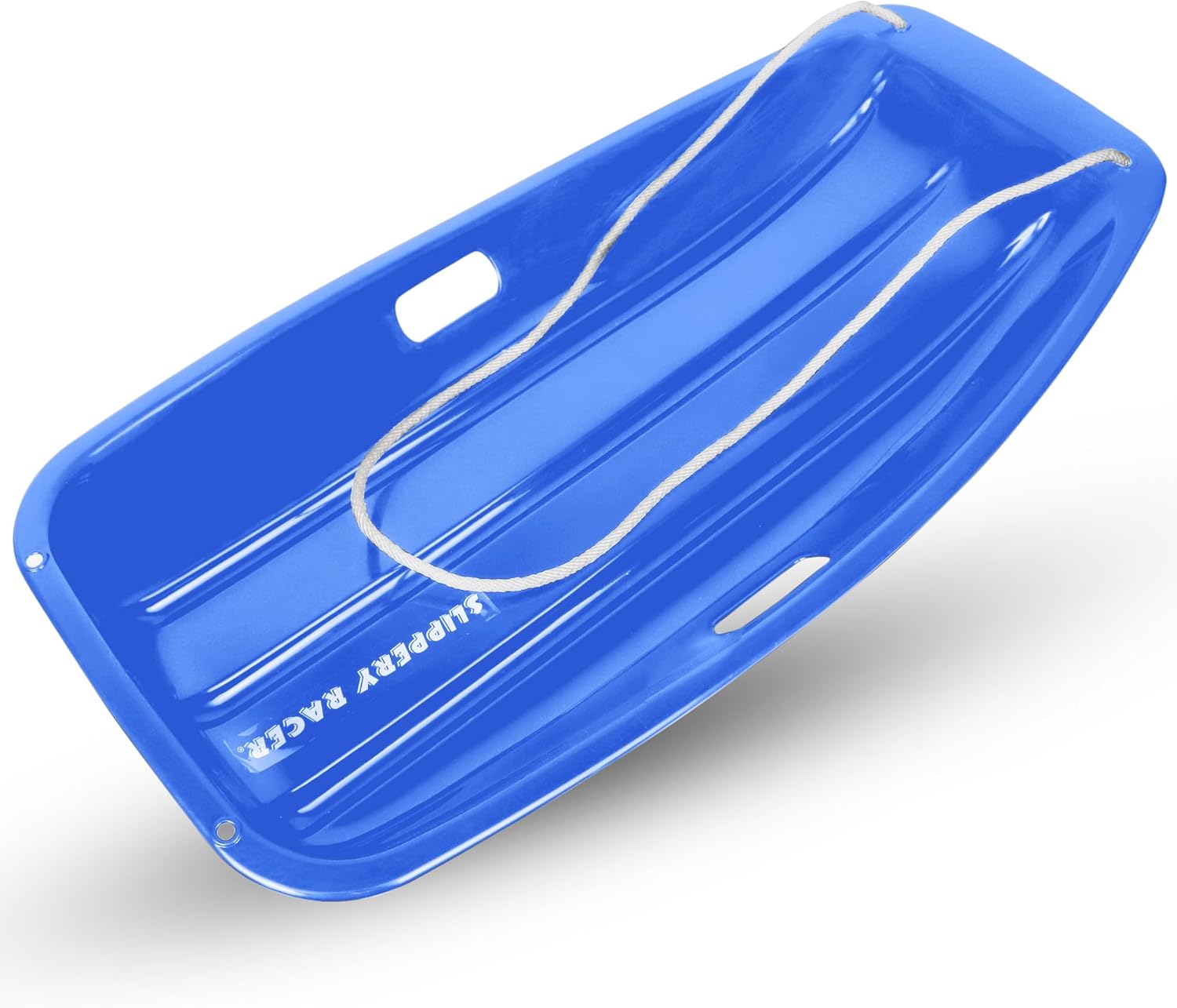 Downhill Sprinter Flexible Plastic Toboggan Snow Sled with Pull Rope for Kids & Adults E487184