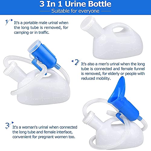 Female Urinal 2000ml Portable Spill Proof with Long Tube for Travel F777643
