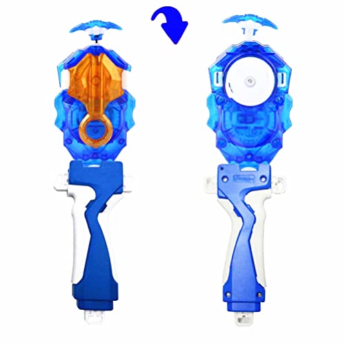 Lr Launcher Grip Bay Blades Toy Bey Battling Tops Burst Game B-184 Left Right String Launcher Booster DB B-191 Dangerous Belial All Might-2 Dynamite Battle Starter Set Gift for Boys (Black) X394413