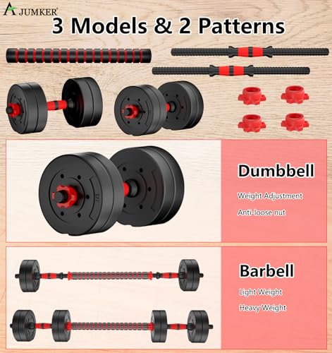 Adjustable Dumbbells Set 20LBS Barbell Weight for Home Gym F2191