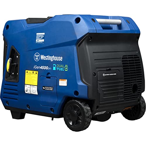 Westinghouse 5000 Peak Watt Dual Fuel Portable Inverter Generator with Wheel & Handle Kit J35261