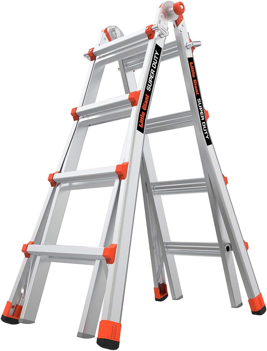 Little Giant Ladders, Super Duty, M17, 17 foot, Multi-Position Ladder, Aluminum, Type 1AA, 375 lbs weight rating, (10402)