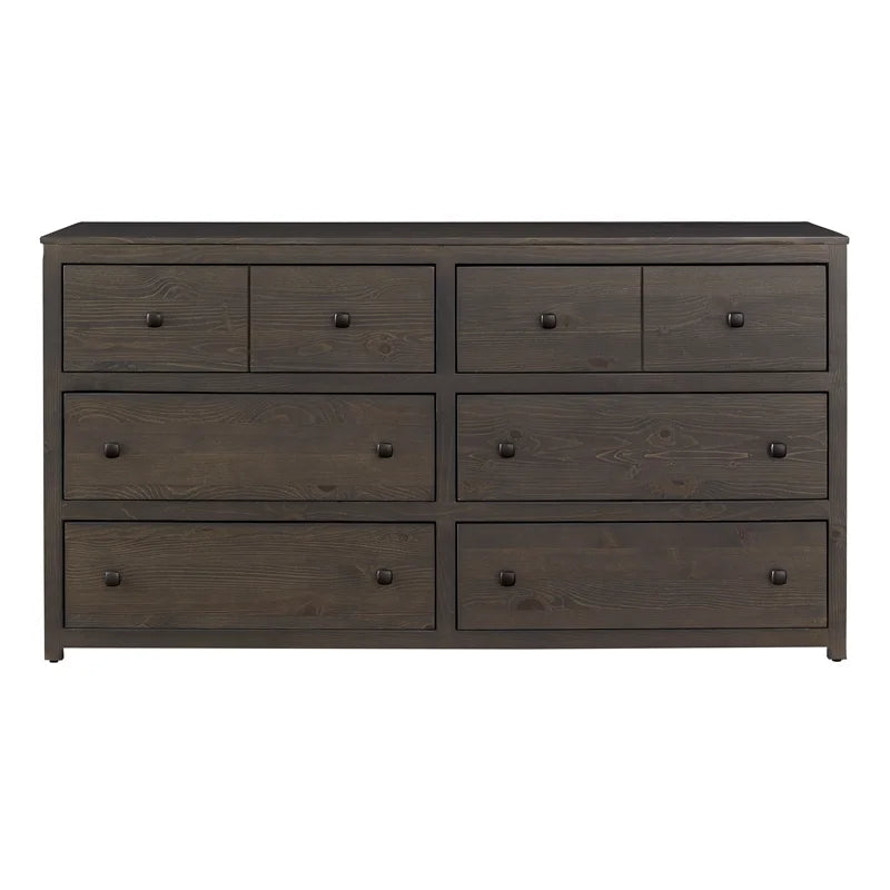 Progressive Furniture Champion 6-Drawer Wood Dresser In Stone Brown