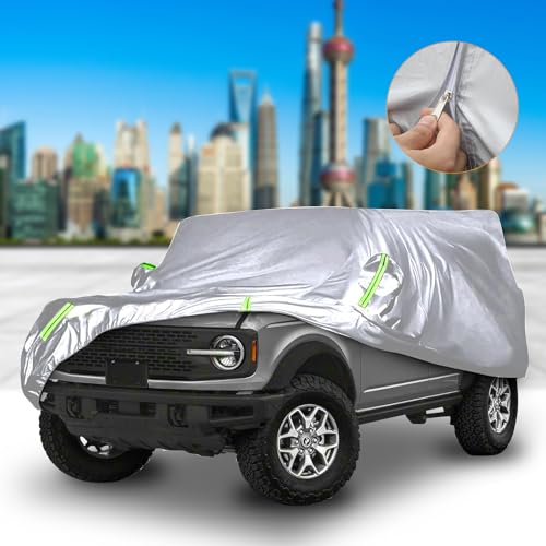 D-Lumina Car Cover for Jeep Gladiator JT 2020-2024, 600D Oxford Waterproof, Black & Green T251114