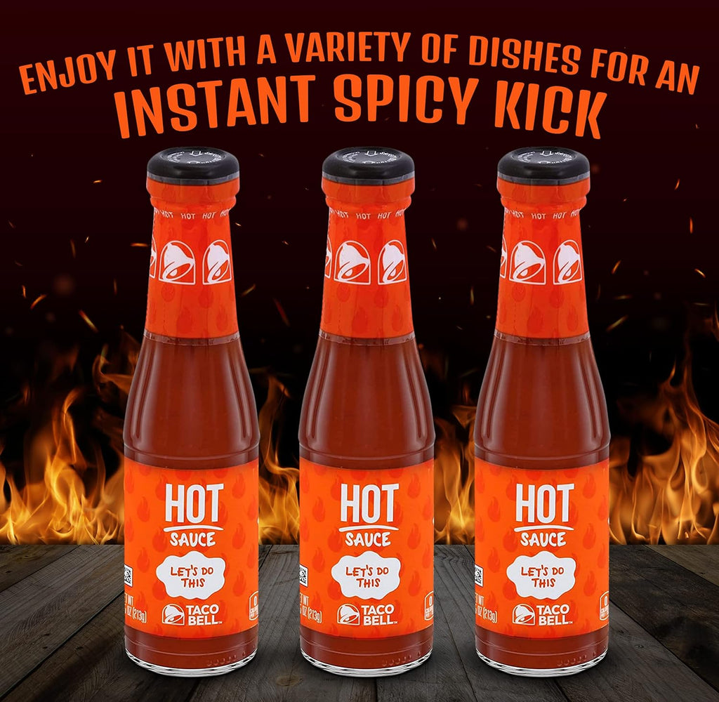 NOSH PACK Taco Bill Hot Sauce Bottle, 3 Pack, 7.5 oz Each S61919