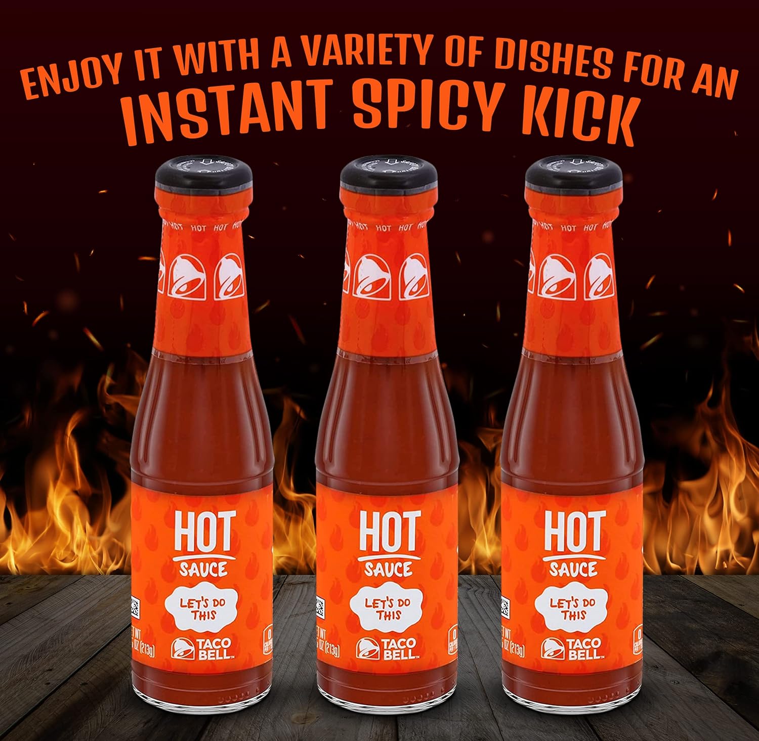 NOSH PACK Taco Bill Hot Sauce Bottle, 3 Pack, 7.5 oz Each S61919