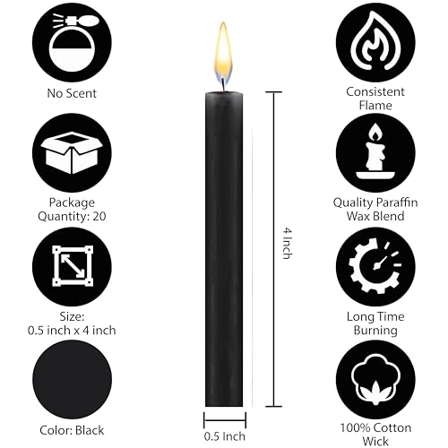 Spell & Chime Candles 40 White Mini Taper Candles for Rituals, Altar, Birthdays P3882