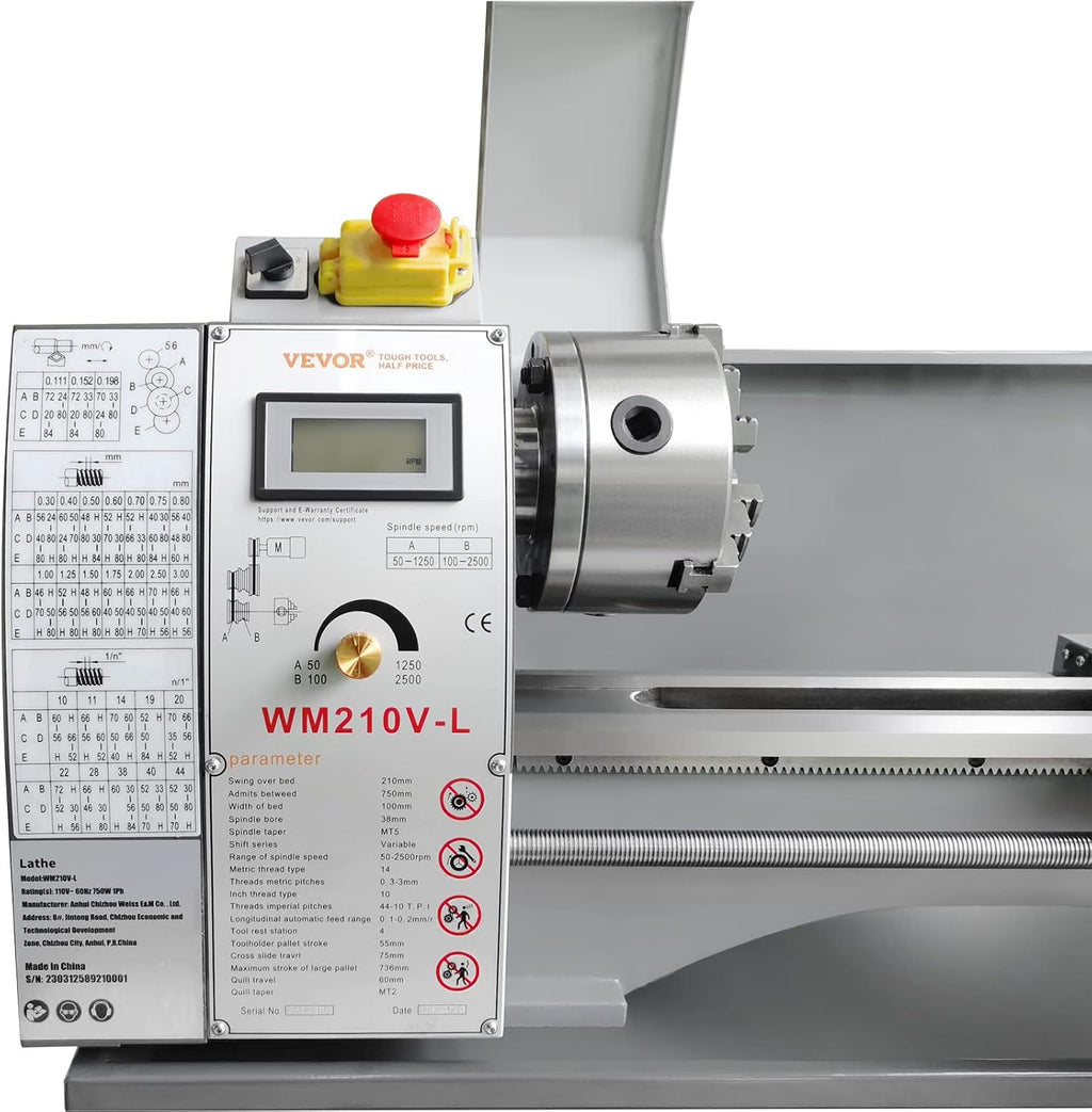VEVOR Metal Lathe Machine, 8.3" x 29.5", 750W Benchtop Power Lathe H26151