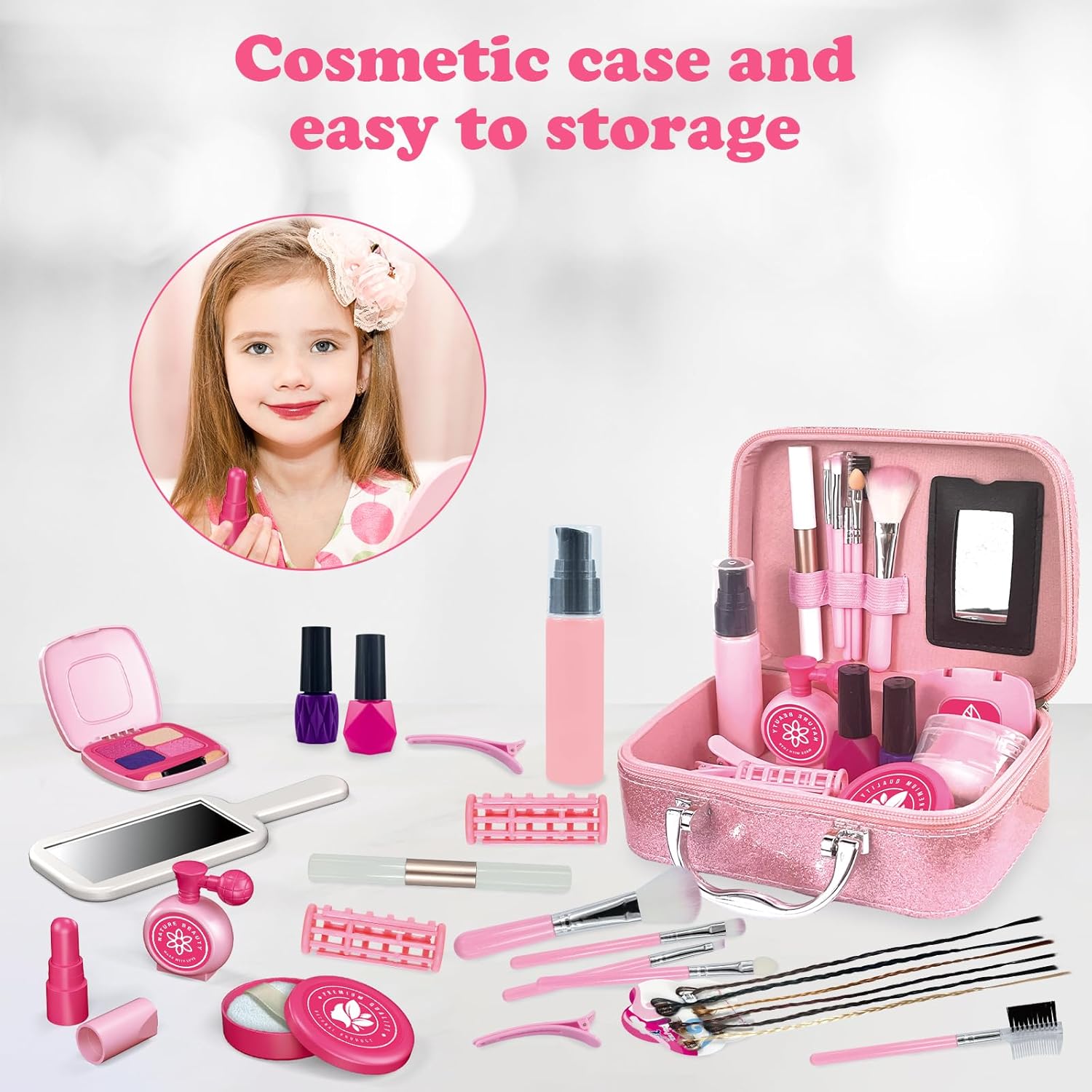 RedCrab Kids Beauty Salon Toy Set, Pretend Makeup Kit for Girls T575