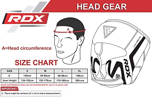 RDX Boxing Headgear Sparring Grappling Maya Hide Leather Black T6949
